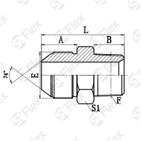 Прямой, DKI 74°—Резьба R (BSPT), ввертной (ш-ш)