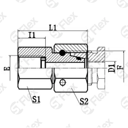 Прямой, DKO-L/S 24°—Резьба G (BSPP), для подключения манометра (г-г.к.)