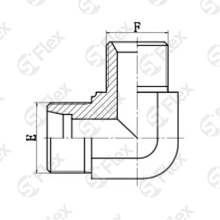 Угловой 90°, DKO-L/S 24°—Соединение BSP 60°, ввертной (ш-ш)