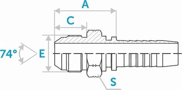 Фитинг JIC штуцер-конус 74°
