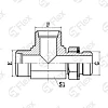 Т-образный, DKO-L/S 24°—Резьба G (BSPP) регулируемая (ш-ш-ш.к.)