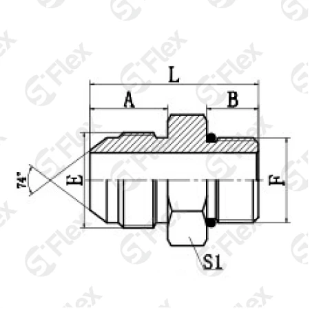 Прямой, DKI 74°—Резьба UN (UNF), ввертной (ш-ш.к.)