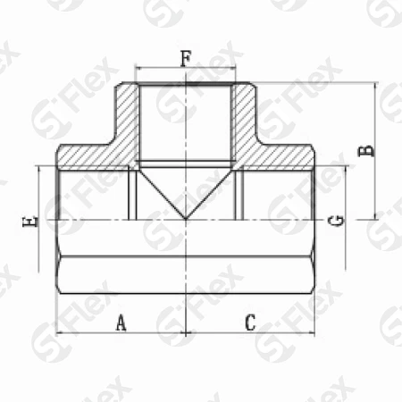 Т-образный, Резьба G (BSPP) внутренняя, ввертной (г-г-г)