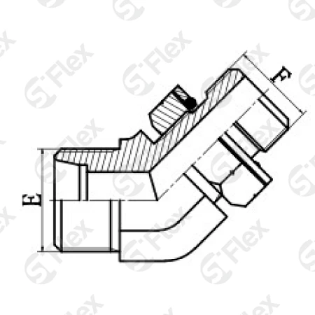 Угловой 45°, DKO-L/S 24°—Резьба G (BSPP) регулируемая (ш-ш.к.)
