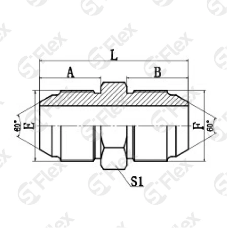Прямой, JIS 60° Komatsu, проходной (ш-ш)
