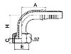 Фитинг ORFS 90° c плоским ниппелем