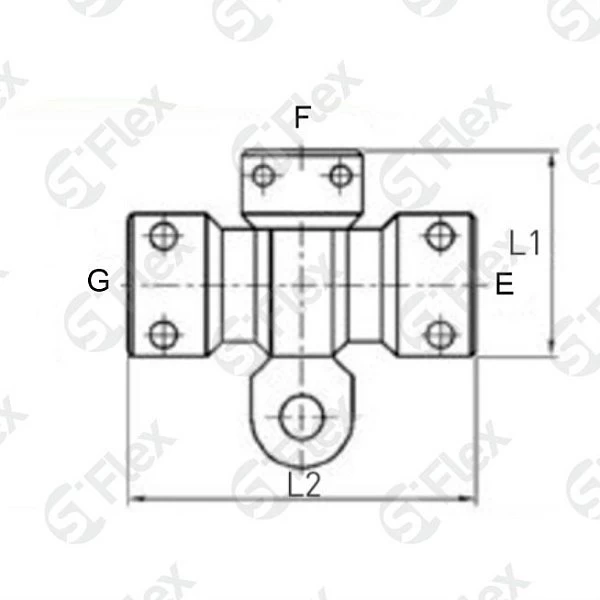 Т-образный, с проушиной, редукционный, STECK, проходной (м-м-м)