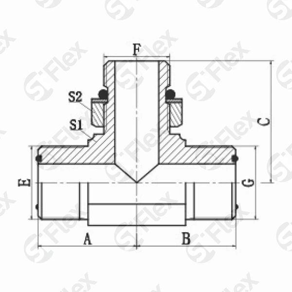 Т-образный, ORFS—Резьба М (Metric) регулируемая (ш-ш.к-ш)
