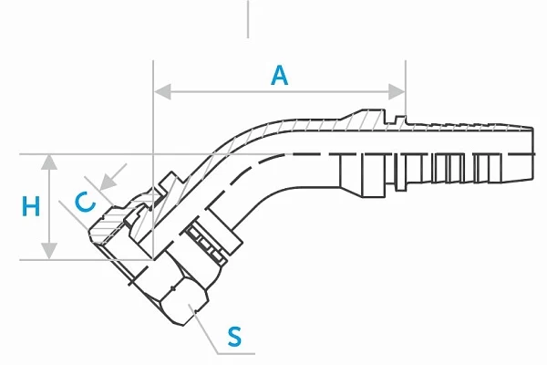 Фитинг BSP 45° ниппель-сфера