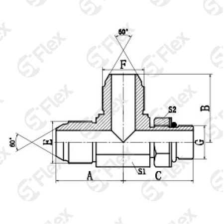 Т-образный, JIS 60° Komatsu—Резьба М (Metric) регулируемая (ш-ш-ш.к.)