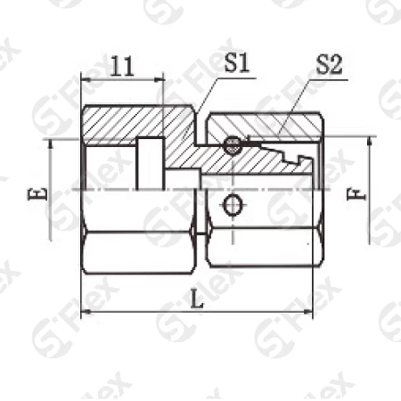 Прямой, DKO-L/S 24°—Резьба G (BSPP), для подключения манометра (г-г)