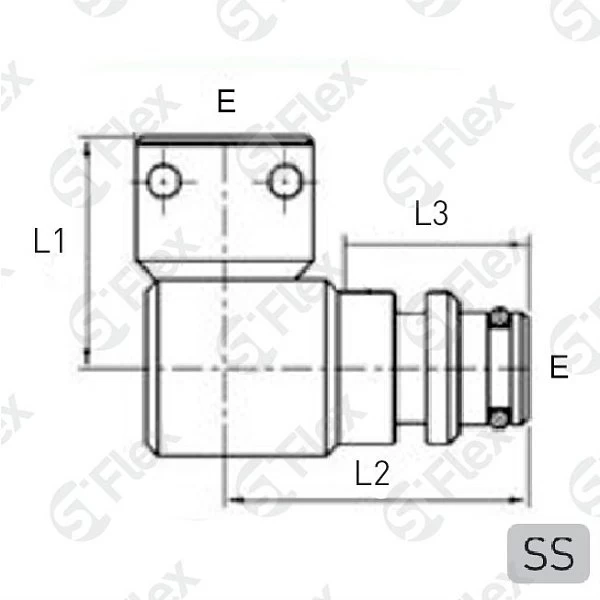 Угловой 90°, STECK SS, проходной (н-м)