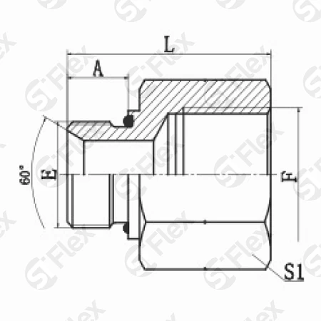 Прямой, BSP 60°—Резьба G (BSPP) внутренняя, ED - уплотнение, ввертной (ш.к.-г)