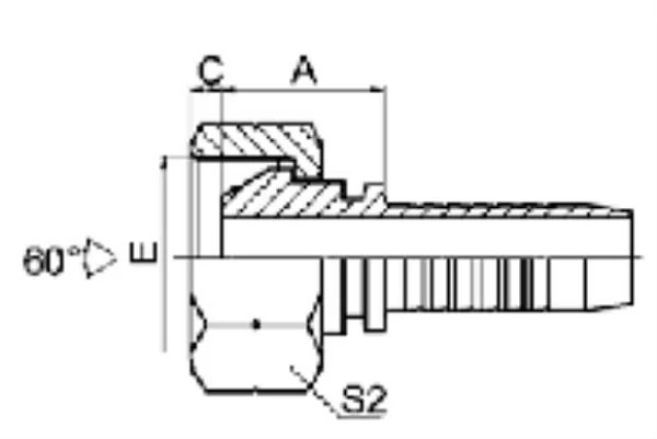 Фитинг BSP ниппель-конус 60°