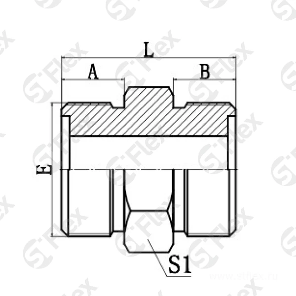 Прямой, ORFS Метрический, проходной (ш-ш)