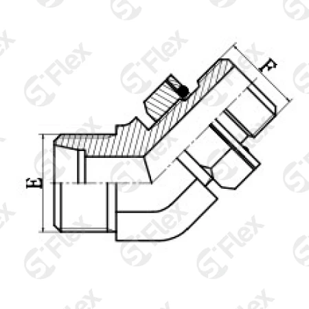 Угловой 45°, DKO-L/S 24°—Резьба М (Metric) регулируемая (ш-ш.к.)