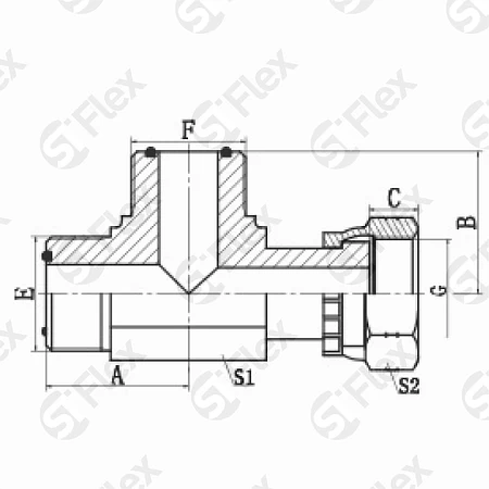 Т-образный, ORFS, проходной (ш-ш-г)