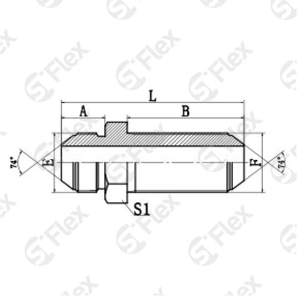 Прямой, DKI 74°, переборочный (ш-шп)