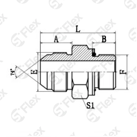 Прямой, DKI 74°—Резьба G (BSPP), ввертной (ш-ш.к.)