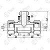 Т-образный, DKO-L/S 24°—Резьба G (BSPP) регулируемая (ш-ш.к.-ш)
