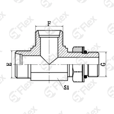 Т-образный, DKO-L/S 24°—Резьба UN (UNF) регулируемая (ш-ш-ш.к.)