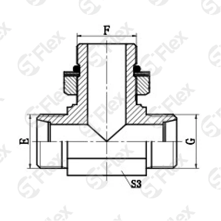 Т-образный, DKO-L/S 24°—Резьба UN (UNF) регулируемая (ш-ш.к-ш)