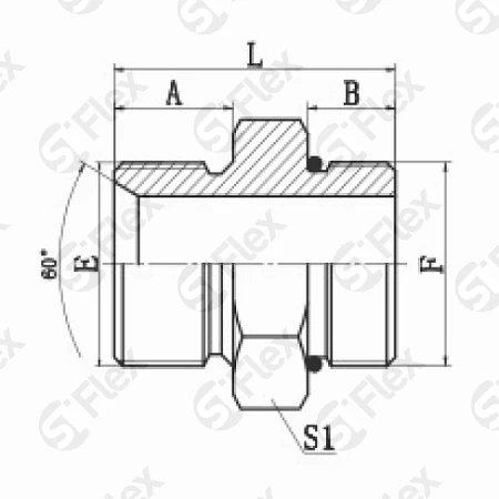 Прямой, BSP 60°—Резьба UN (UNF), ввертной (ш-ш.к.)