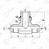Т-образный, JIC 74°—Резьба UN (UNF), ввертной (ш-ш.к.-ш)