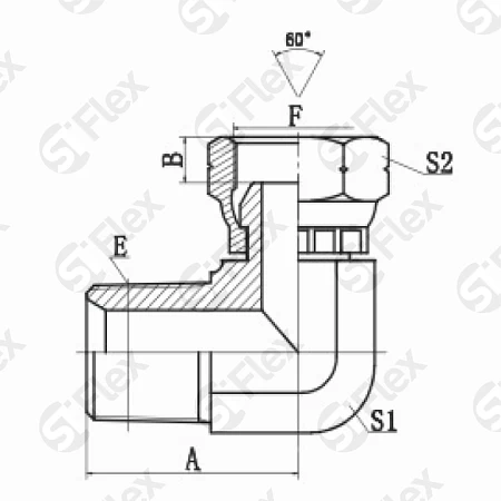 Угловой 90°, BSP 60°—Резьба Z (NPT), ввертной (г-ш)