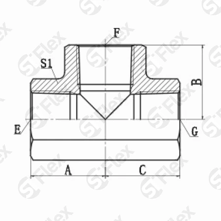Т-образный, BSPT, проходной (г-г-г)