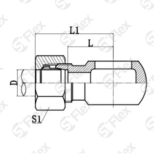 Прямой, DKO-L/S 24°—Соединение BANJO M, проходной (ш-г)