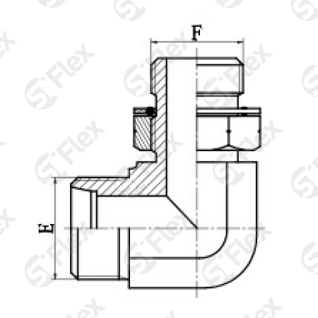 Угловой 90°, DKO-L/S 24°—Резьба G (BSPP) регулируемая (ш-ш.к.)