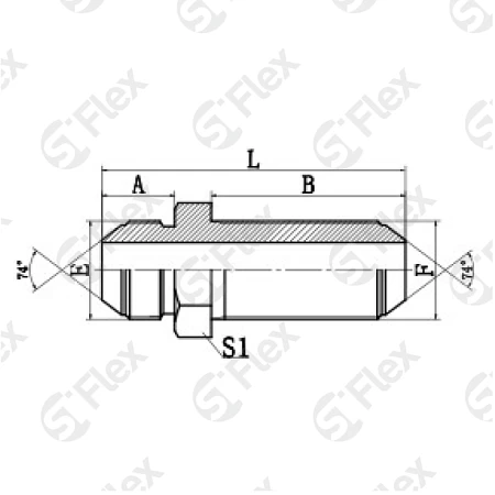 Прямой, DKI 74°, переборочный (ш-шп)