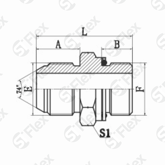 Прямой, JIC 74°—Резьба G (BSPP), ввертной (ш-ш.к.)