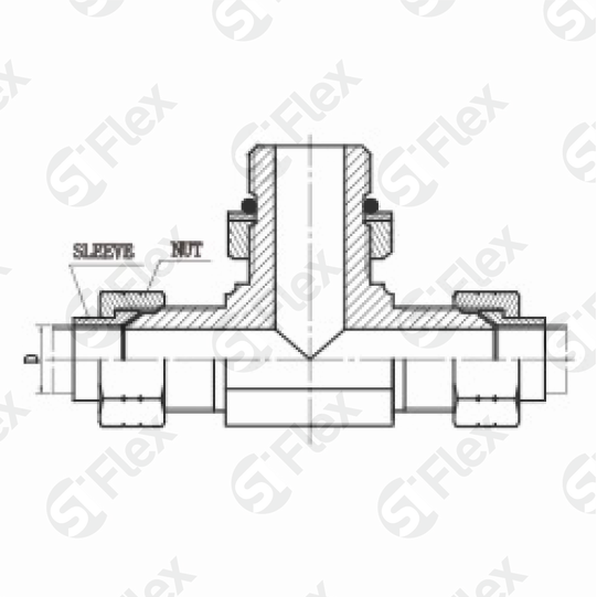 Т-образный, JIC 74°—Резьба UN (UNF), ввертной (ш-ш.к.-ш)