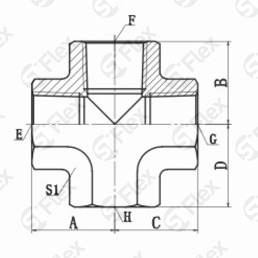 Х-образный, NPT, проходной (г-г-г-г)