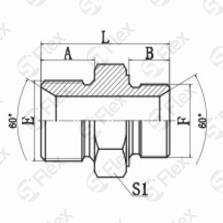 Прямой, BSP 60°—Резьба М (Metric), проходной (ш-ш)