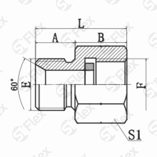 Прямой, BSP 60°, для подключения манометра (ш-г)