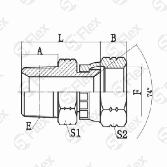 Прямой, JIC 74°—Резьба Z (NPT), ввертной (г-ш)