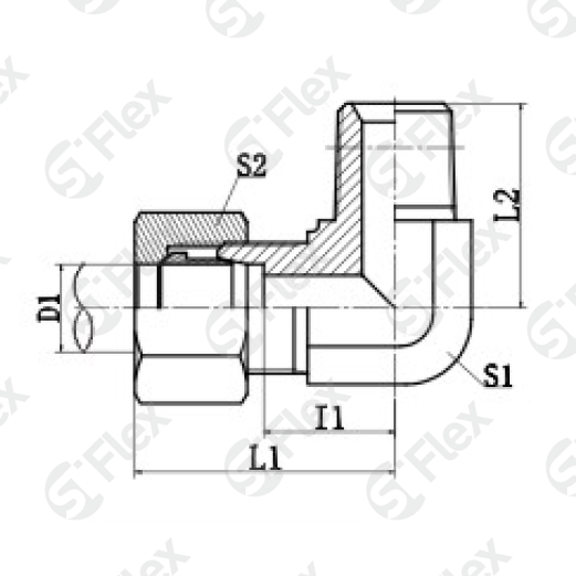 Угловой 90°, DKO-L/S 24°—Резьба R (BSPT), ввертной (ш-ш)