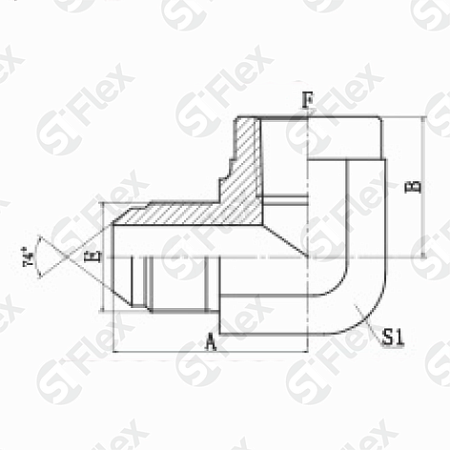 Угловой 90°, JIC 74°—Резьба Z (NPT), ввертной (ш-г)