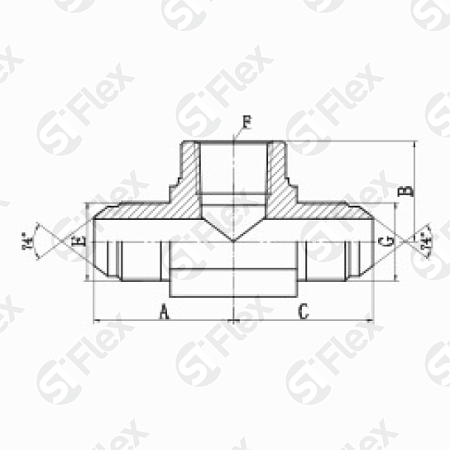 Т-образный, JIC 74°—Резьба Z (NPT), ввертной (ш-г-ш)