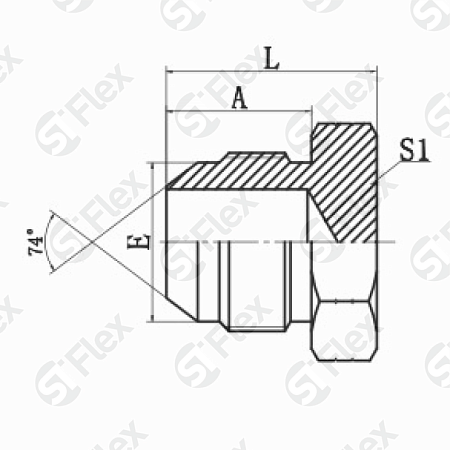 Заглушка-штуцер, JIC 74°