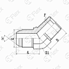 Угловой 45°, JIC 74°—Резьба Z (NPT), ввертной (ш-ш)