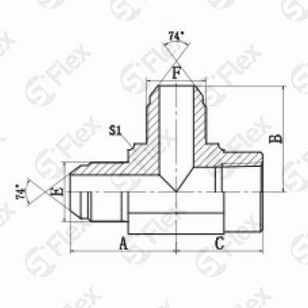 Т-образный, JIC 74°—Резьба Z (NPT), ввертной (ш-ш-г)