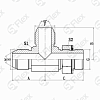 Т-образный, JIC 74°—Резьба G (BSPP) регулируемая (ш-ш-ш.к.)