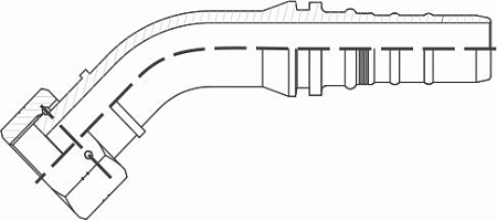 Фитинг ORFS 45° с плоским ниппелем (Interlock)