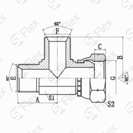 Т-образный, BSP 60°, проходной (ш-ш-г)