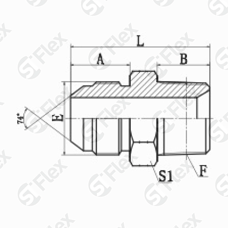 Прямой, JIC 74°—Резьба Z (NPT), ввертной (ш-ш)