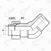 Угловой 45°, JIC 74°—Резьба Z (NPT), ввертной (ш-ш)